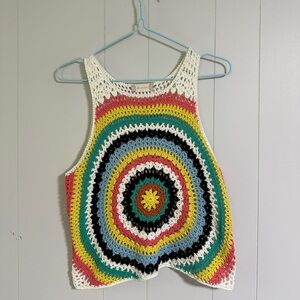 #118 Rainbow Crocthed Top